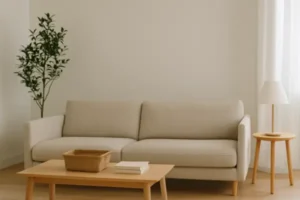 Sala de estar organizada e clean