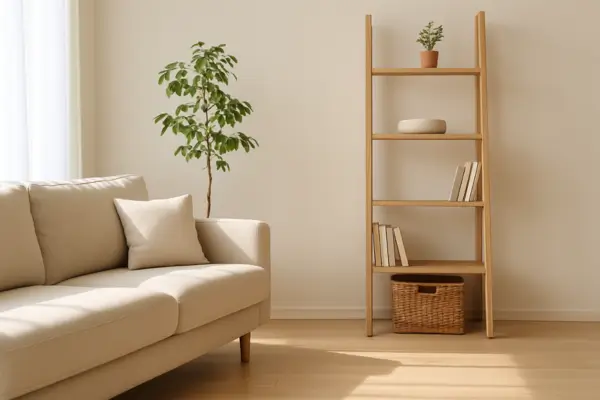 Sala minimalista com luz natural