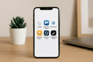 Smartphone e Plantinha no Escritório